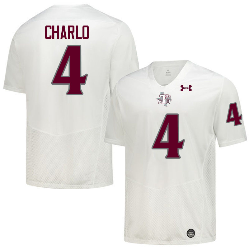 Texas Southern Tigers #4 Kerien Charlo College Football Jersey,Uniforms Stitched-White